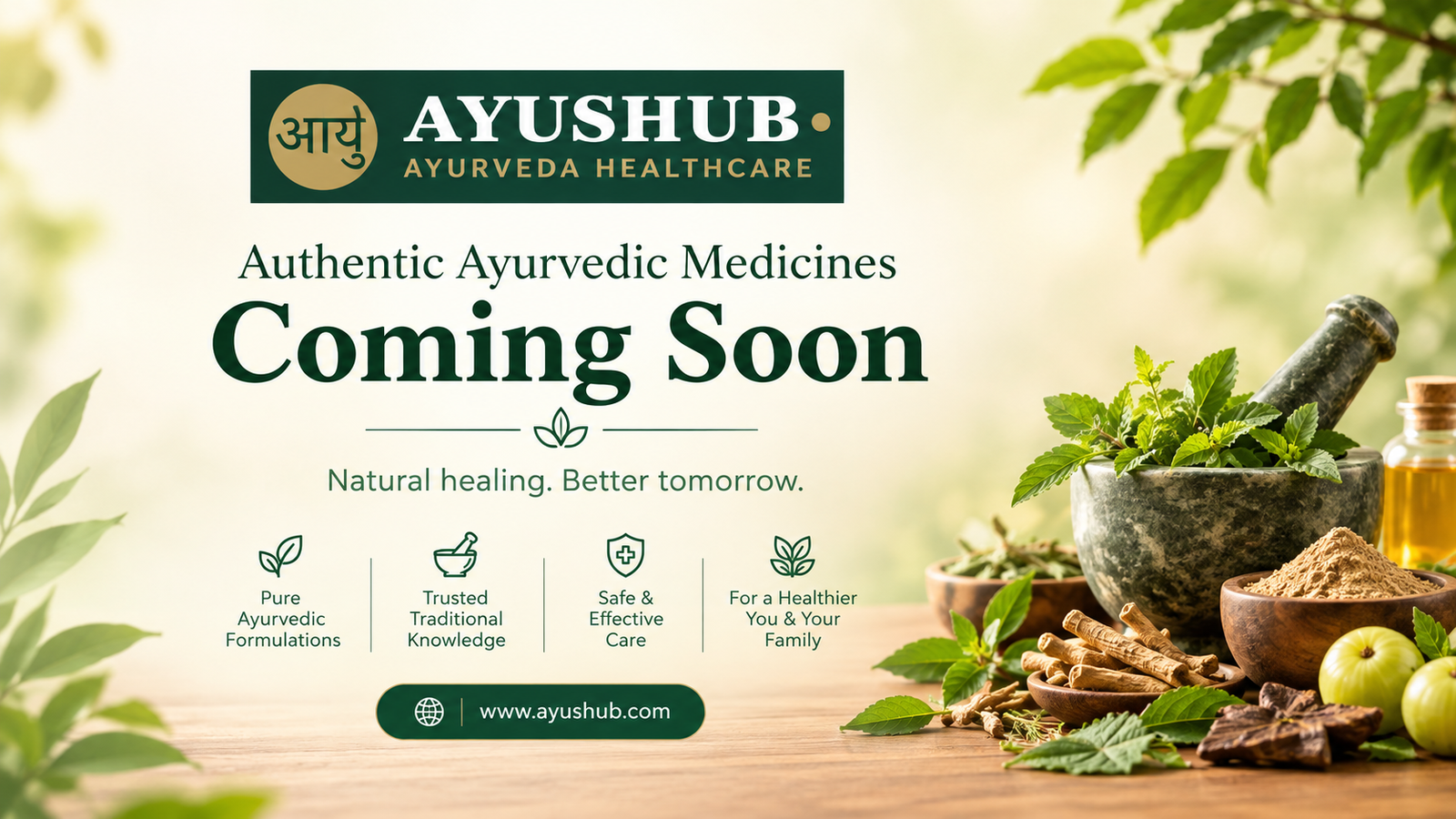 AYUSHUB Authentic Ayurvedic Medicines - Coming Soon